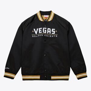 Mitchell & Ness Vegas Golden Knights Satin Jacket Size L Black Gold